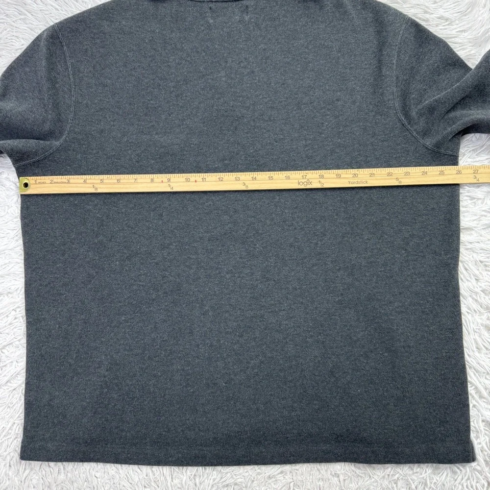 Polo Ralph Lauren Sweater Mens Extra Large Gray‎ 1/4 Zip 100% Cotton Pony Preppy